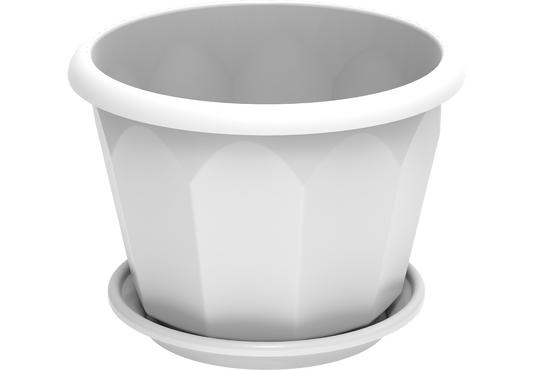 13" Hexagonal Flowerpot with Tray - Cosmoplast Qatar