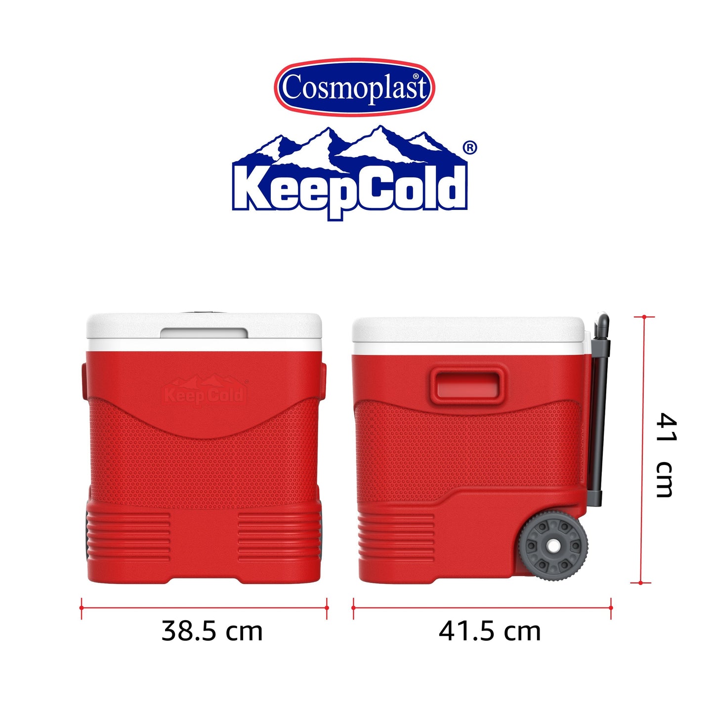 30L KeepCold Picnic Trolley Icebox with Umbrella Holder - Cosmoplast Qatar
