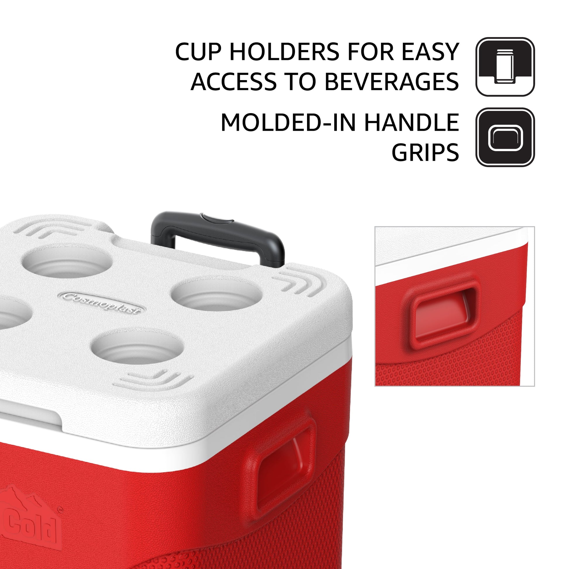 30L KeepCold Picnic Trolley Icebox with Umbrella Holder - Cosmoplast Qatar