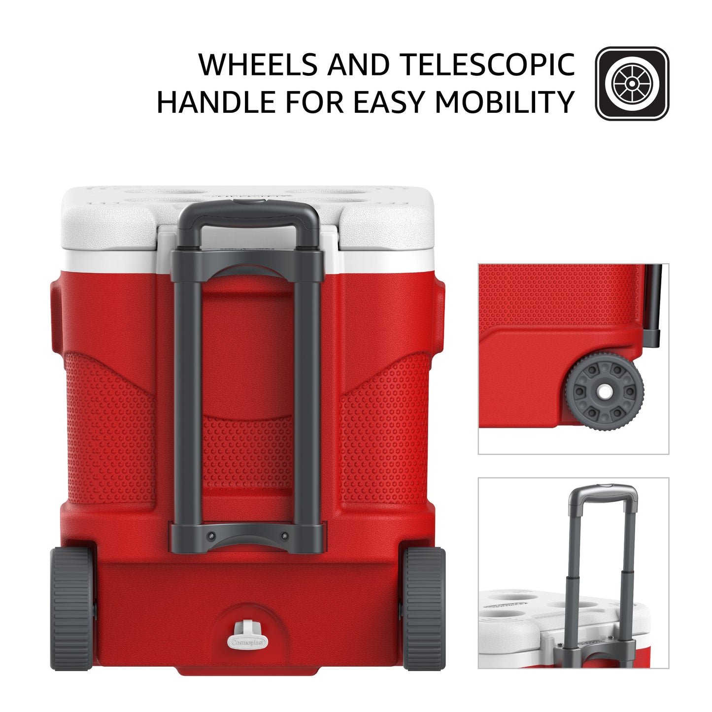 30L KeepCold Picnic Trolley Icebox with Umbrella Holder - Cosmoplast Qatar