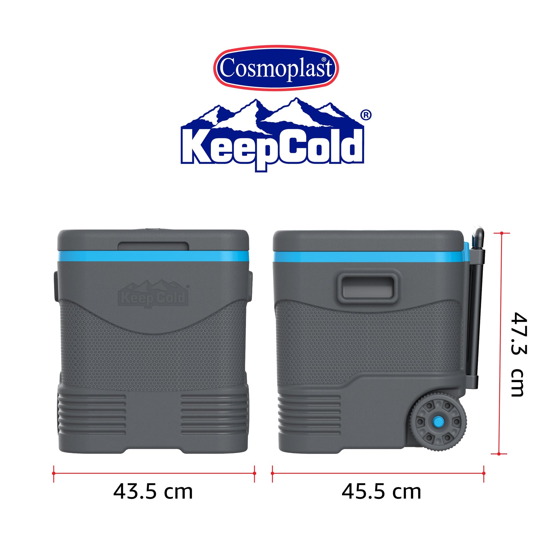45L KeepCold Picnic Trolley Icebox with Umbrella Holder - Cosmoplast Qatar