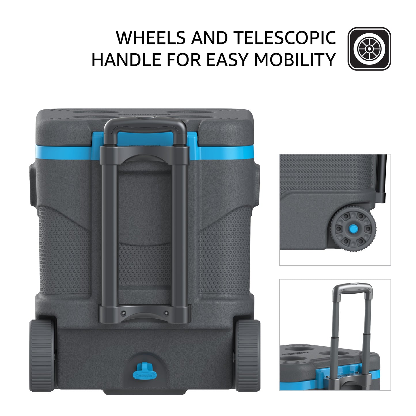 45L KeepCold Picnic Trolley Icebox with Umbrella Holder - Cosmoplast Qatar