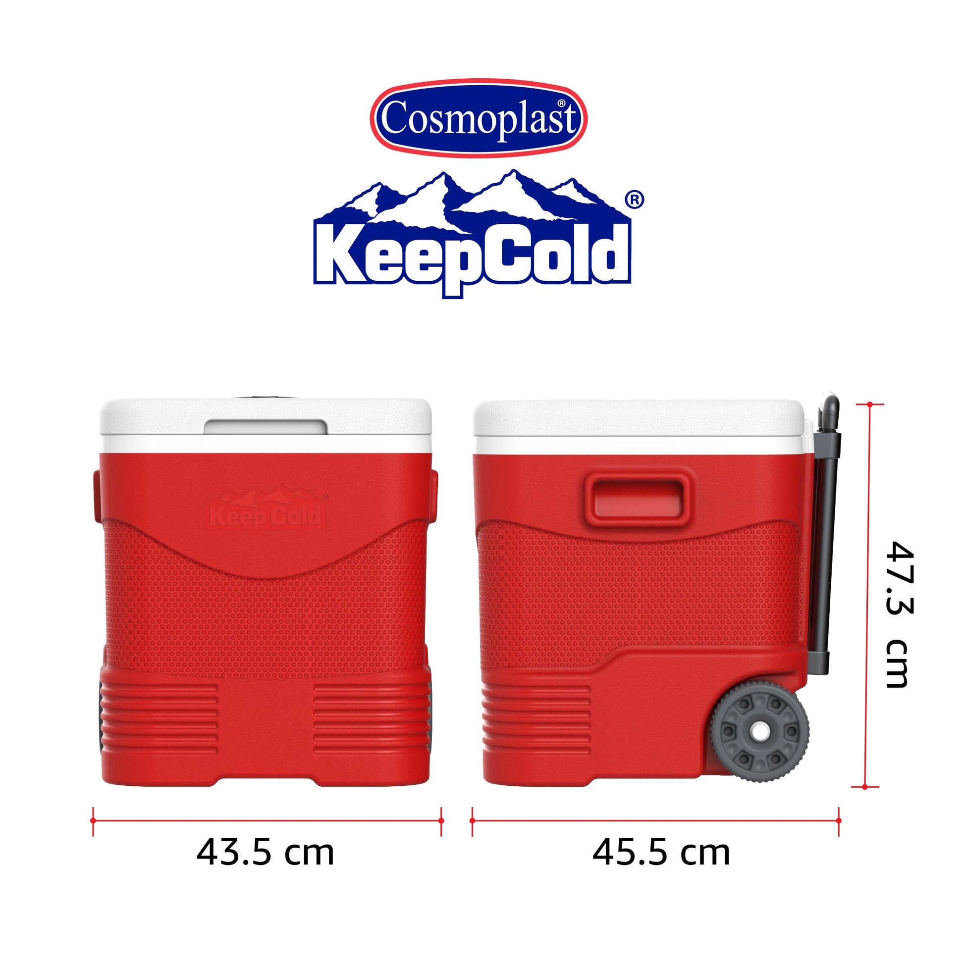 45L KeepCold Picnic Trolley Icebox with Umbrella Holder - Cosmoplast Qatar