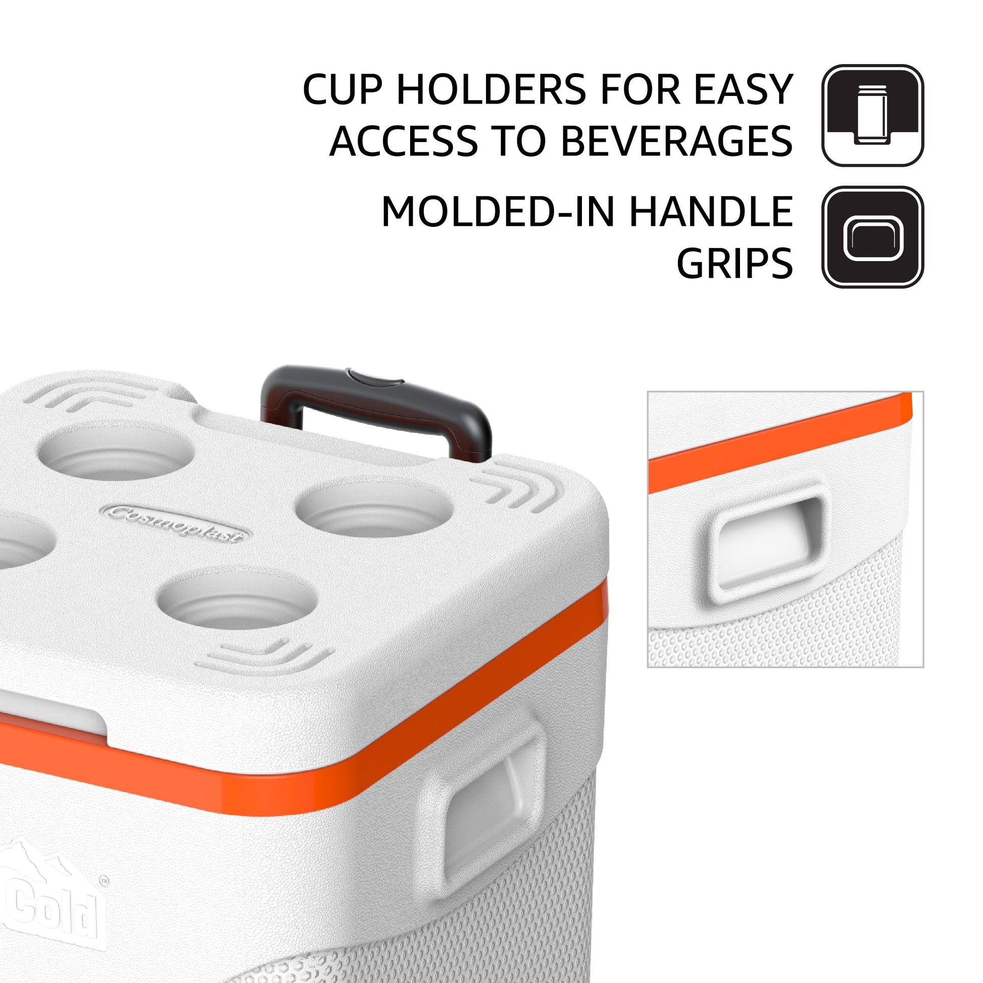 45L KeepCold Picnic Trolley Icebox with Umbrella Holder - Cosmoplast Qatar