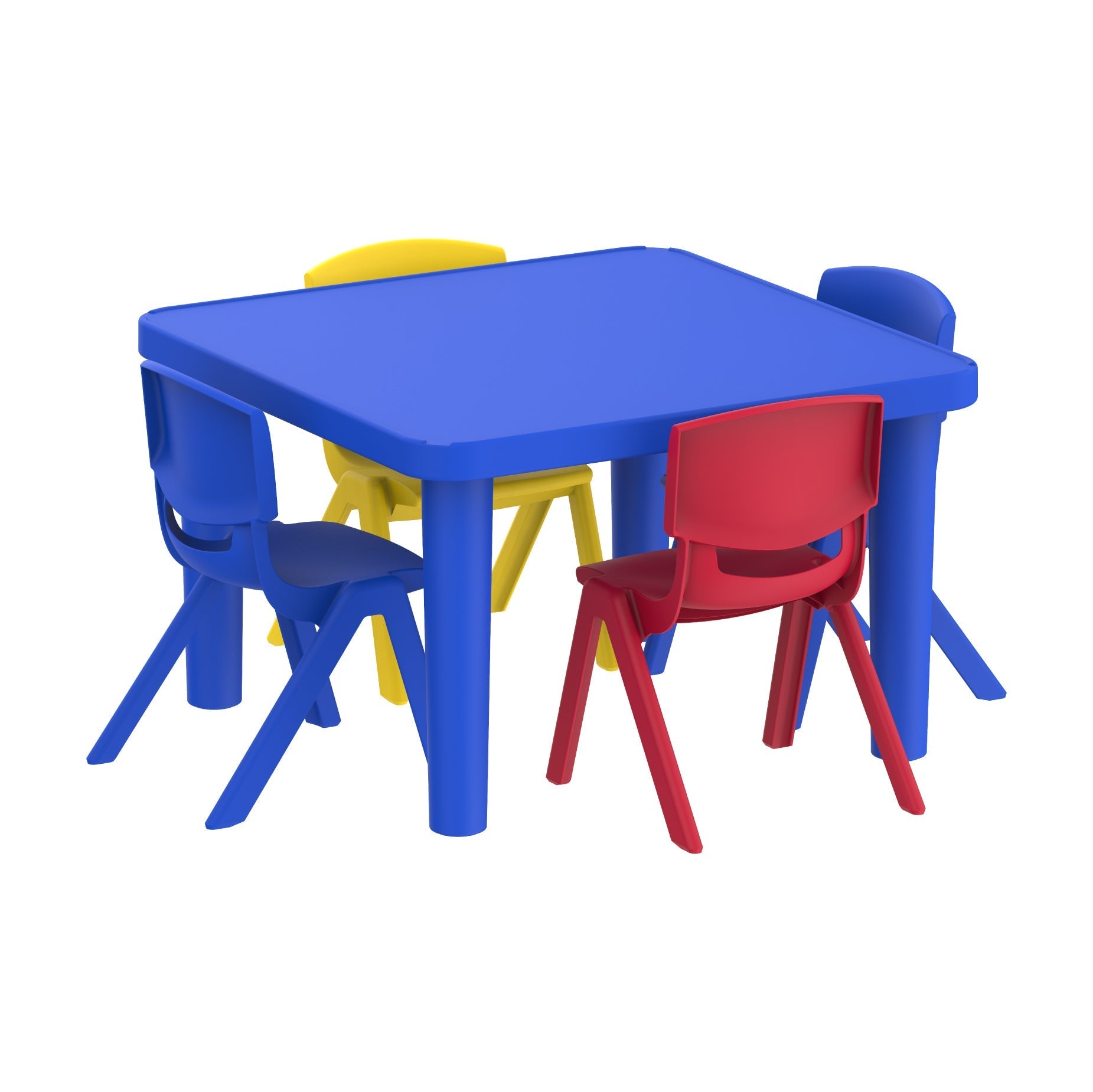Kindergarten Table Square + 4 Junior Chairs Deluxe - Cosmoplast Qatar