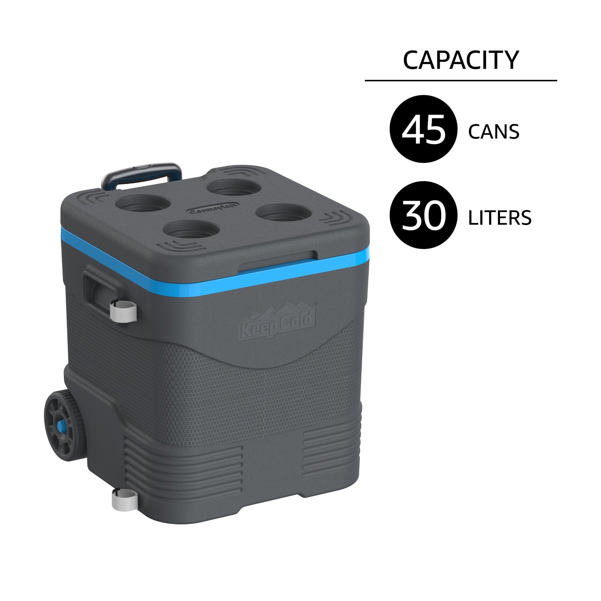 30L KeepCold Picnic Trolley Icebox with Umbrella Holder - Cosmoplast Qatar