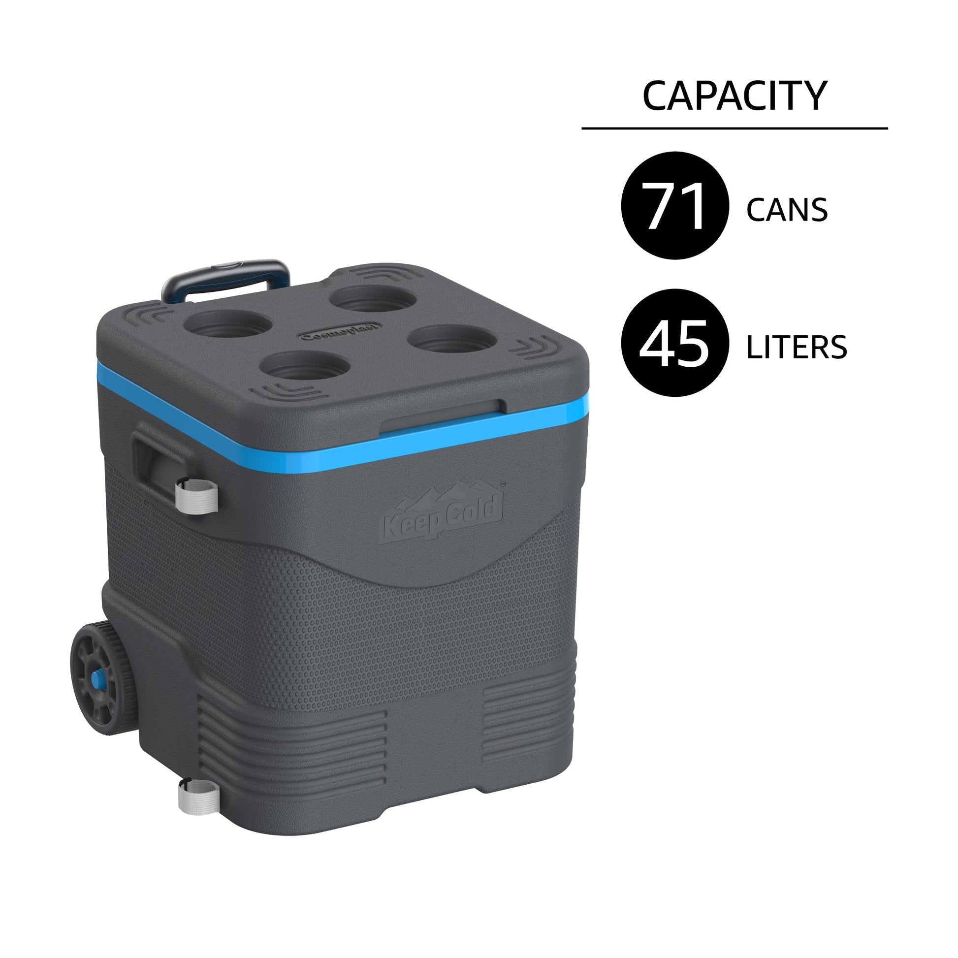 45L KeepCold Picnic Trolley Icebox with Umbrella Holder - Cosmoplast Qatar