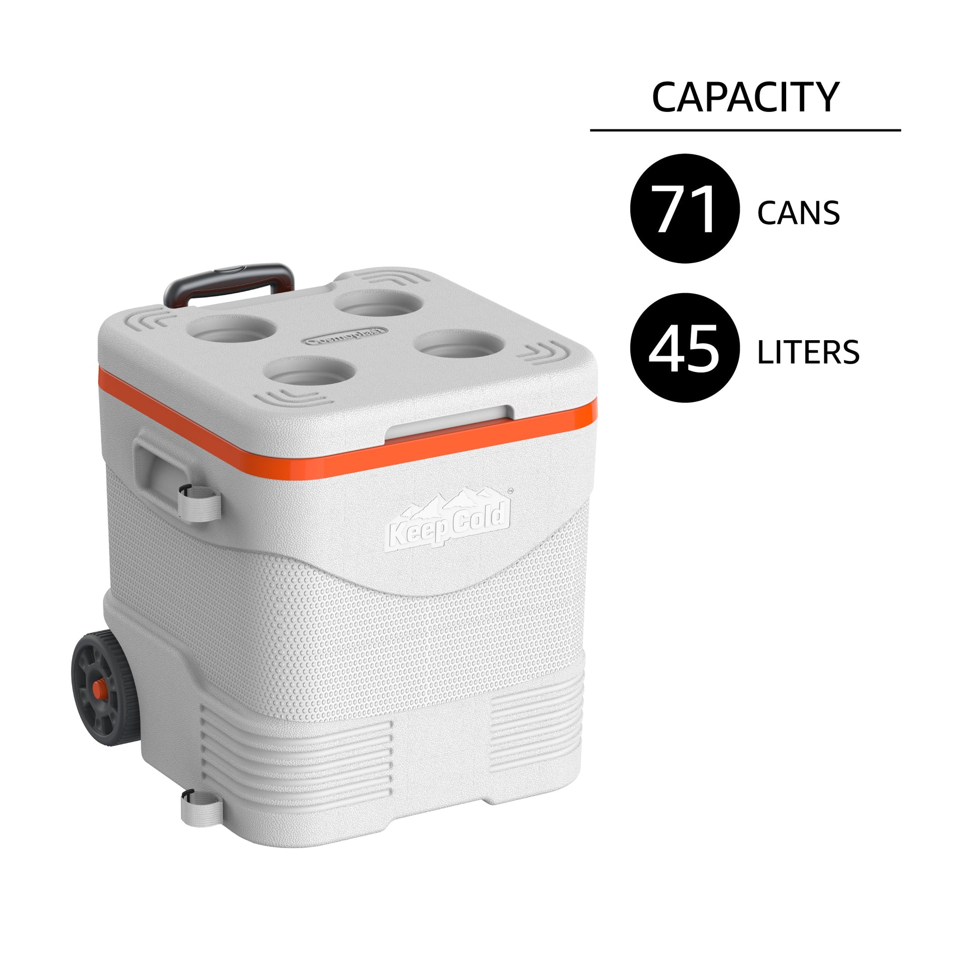 45L KeepCold Picnic Trolley Icebox with Umbrella Holder - Cosmoplast Qatar