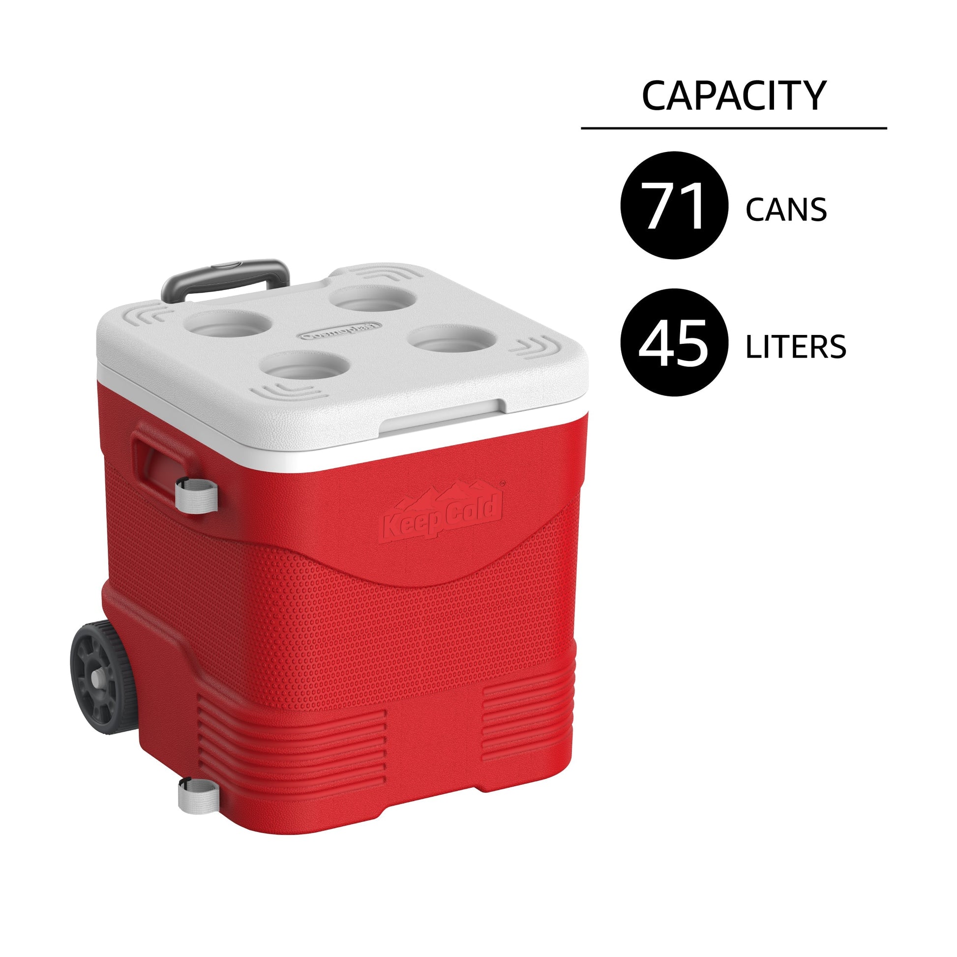 45L KeepCold Picnic Trolley Icebox with Umbrella Holder - Cosmoplast Qatar