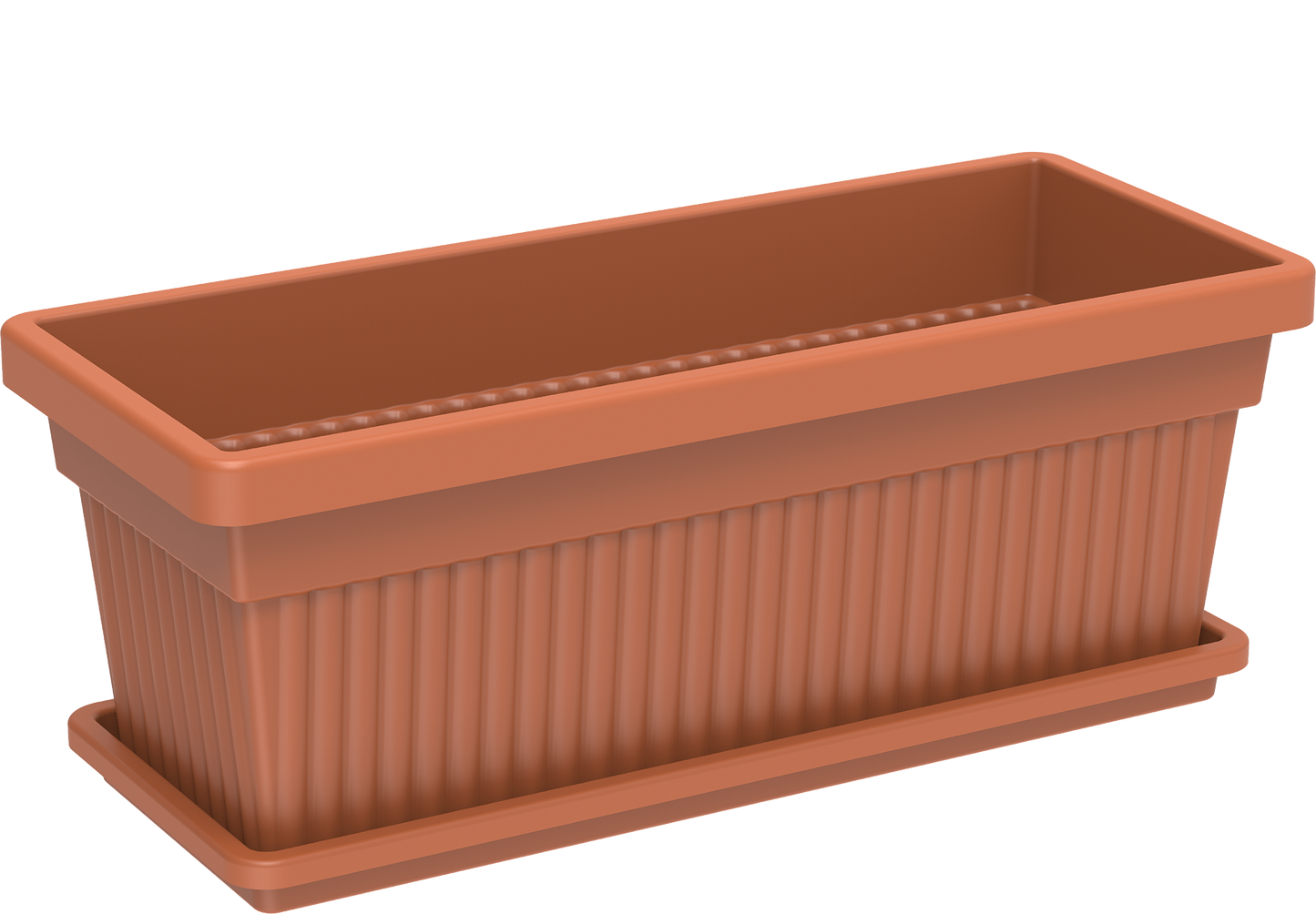 18" Rectangular Planter with Tray - Cosmoplast Qatar