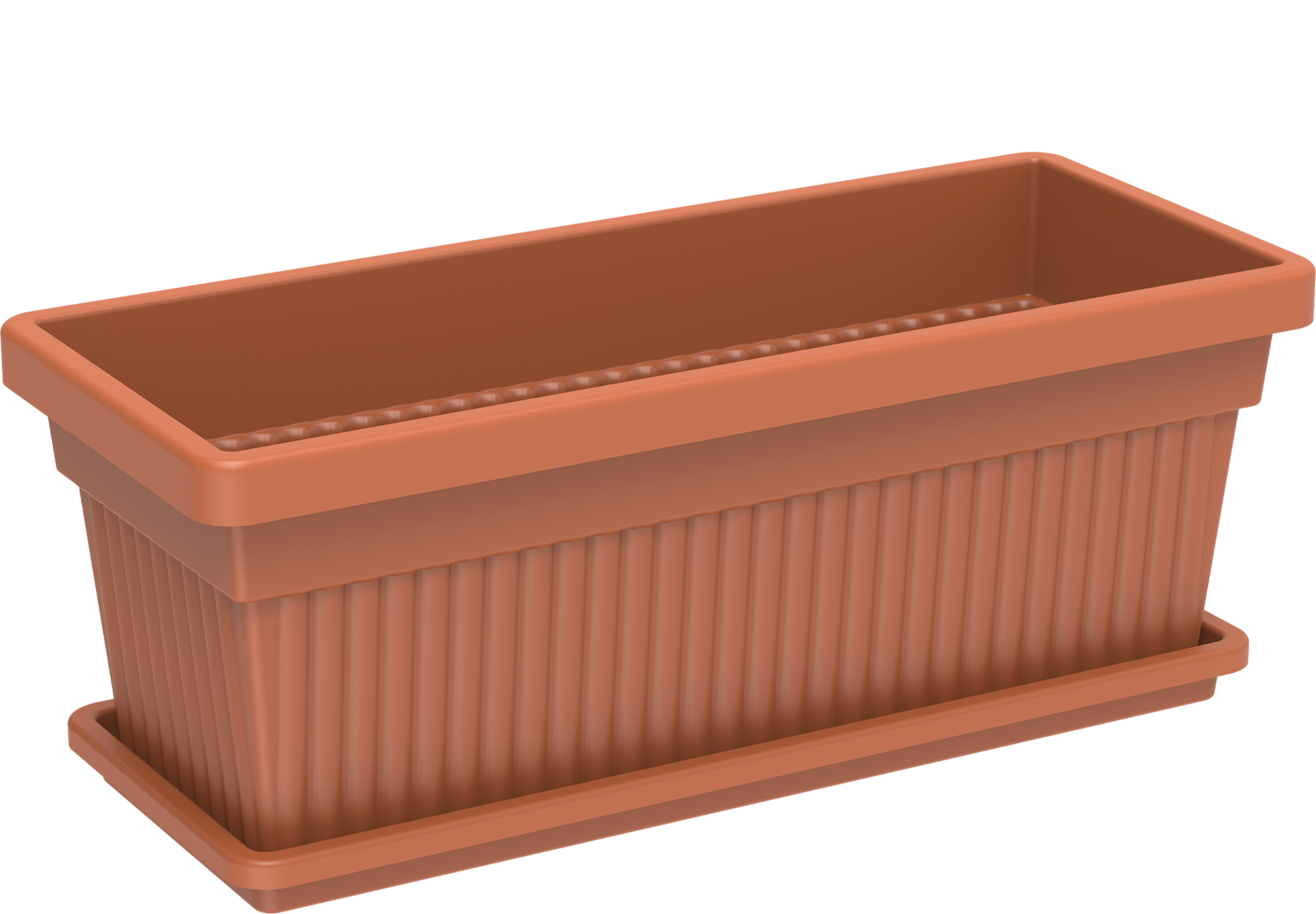 24" Rectangular Planter with Tray - Cosmoplast Qatar