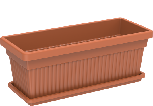 24" Rectangular Planter with Tray - Cosmoplast Qatar