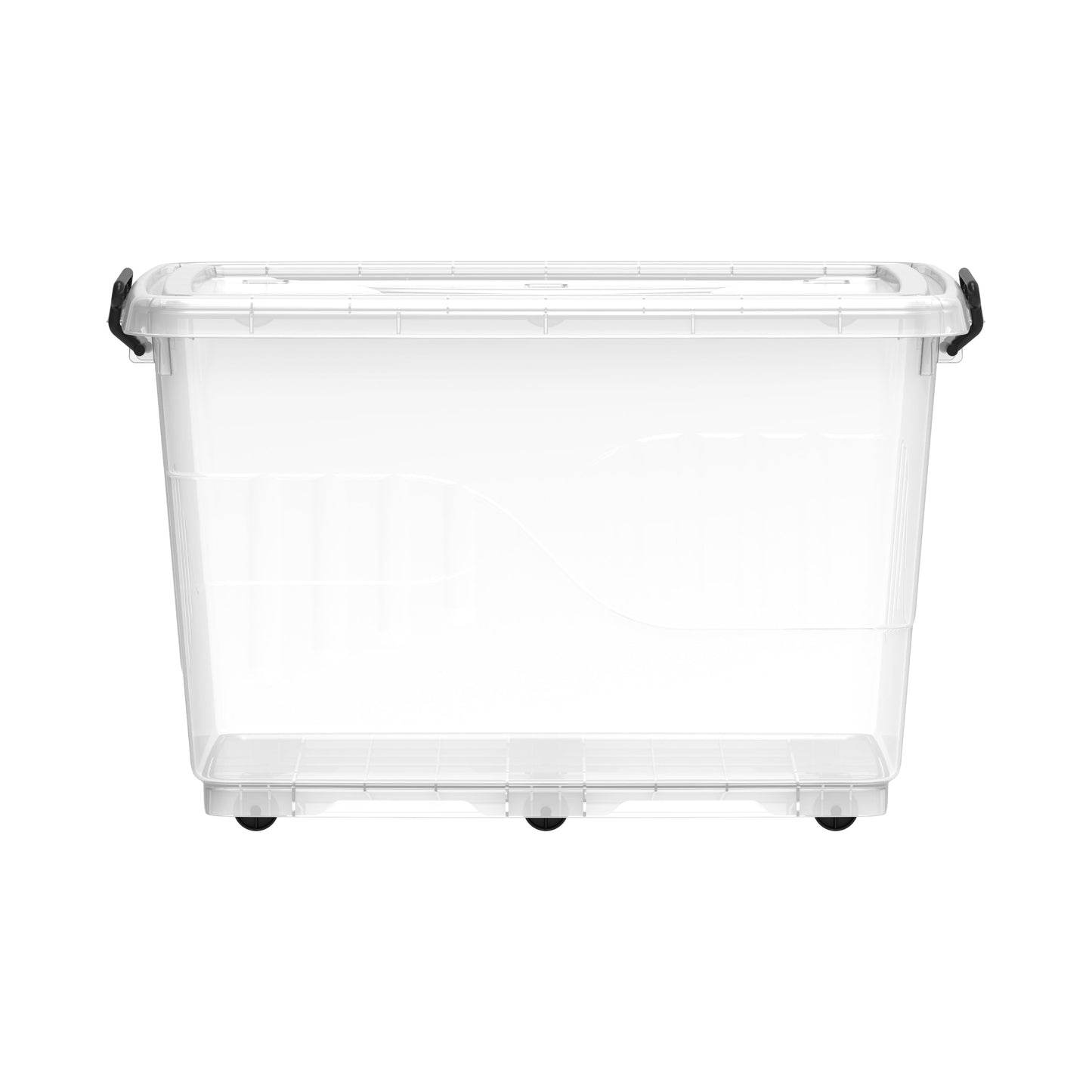 132L Clear Plastic Storage Box with Wheels & Lockable Lid - Cosmoplast Qatar