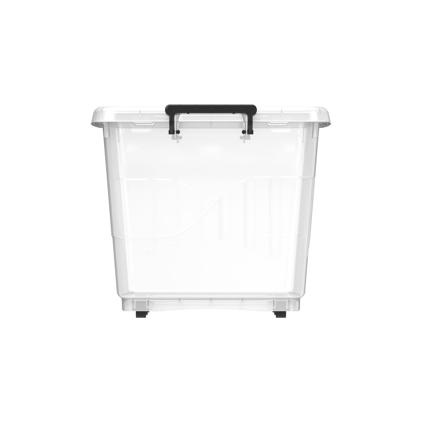 132L Clear Plastic Storage Box with Wheels & Lockable Lid - Cosmoplast Qatar