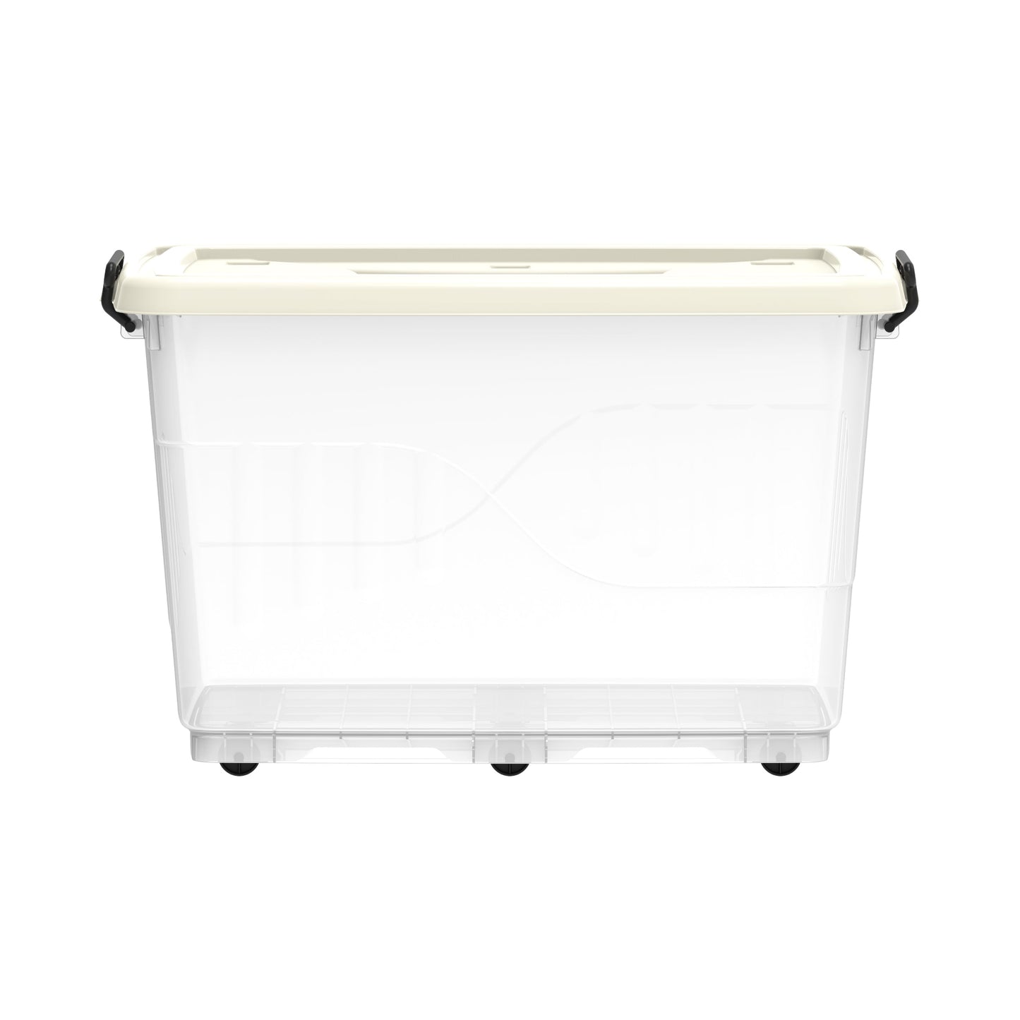 132L Clear Plastic Storage Box with Wheels & Lockable Lid - Cosmoplast Qatar