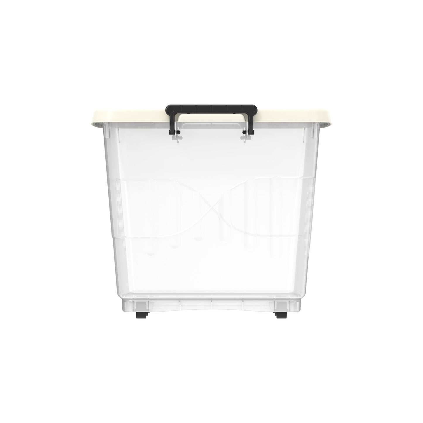 132L Clear Plastic Storage Box with Wheels & Lockable Lid - Cosmoplast Qatar