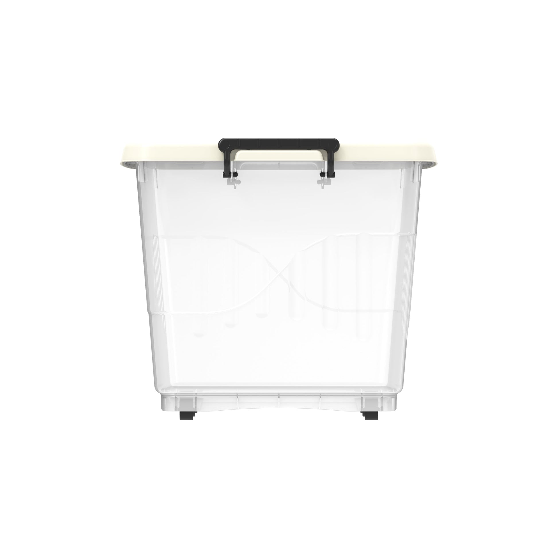 132L Clear Plastic Storage Box with Wheels & Lockable Lid - Cosmoplast Qatar