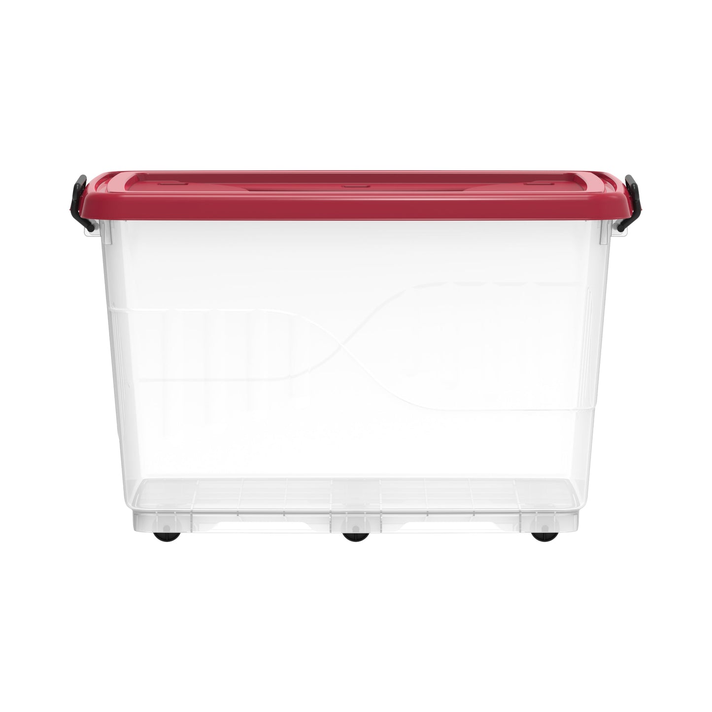 132L Clear Plastic Storage Box with Wheels & Lockable Lid - Cosmoplast Qatar
