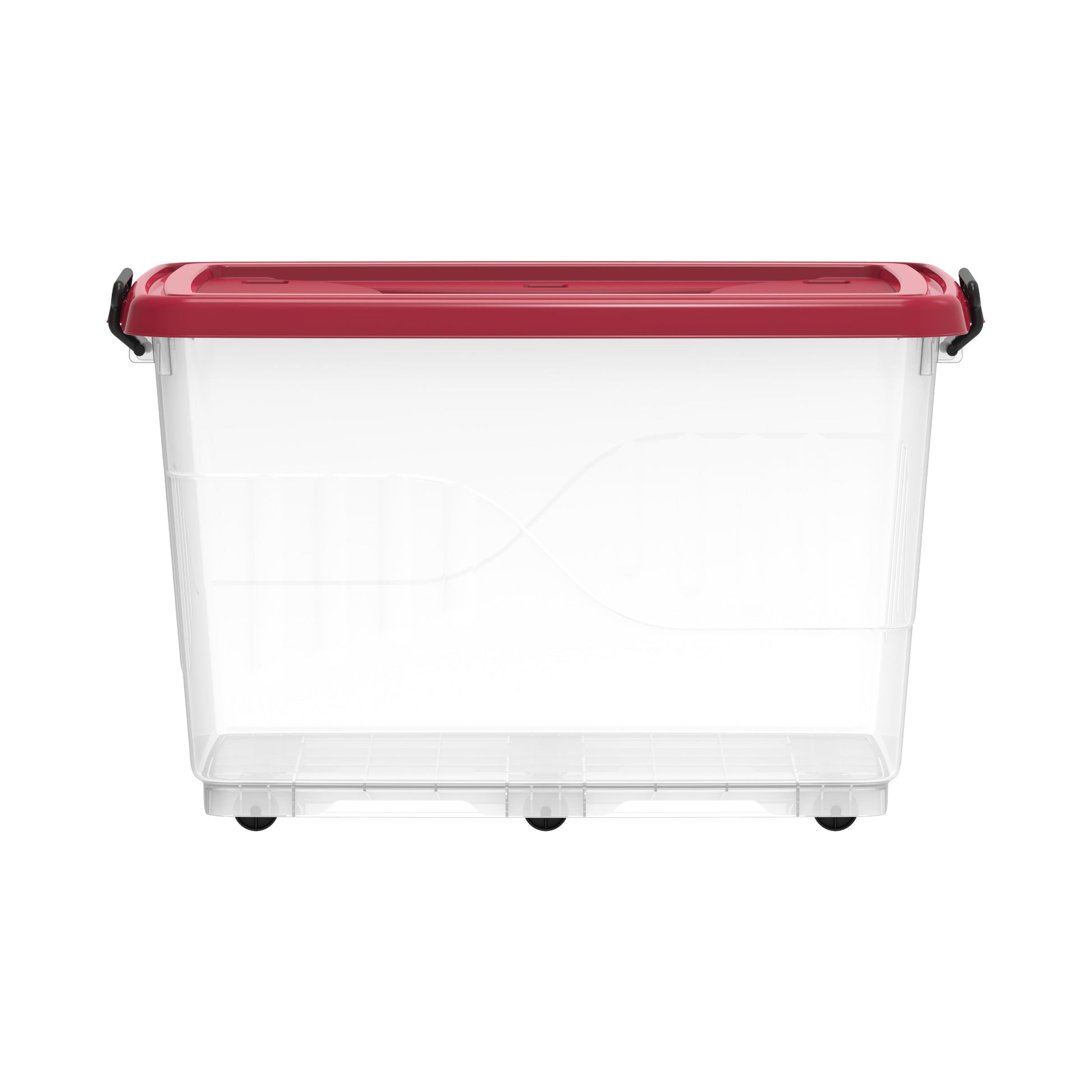 132L Clear Plastic Storage Box with Wheels & Lockable Lid - Cosmoplast Qatar
