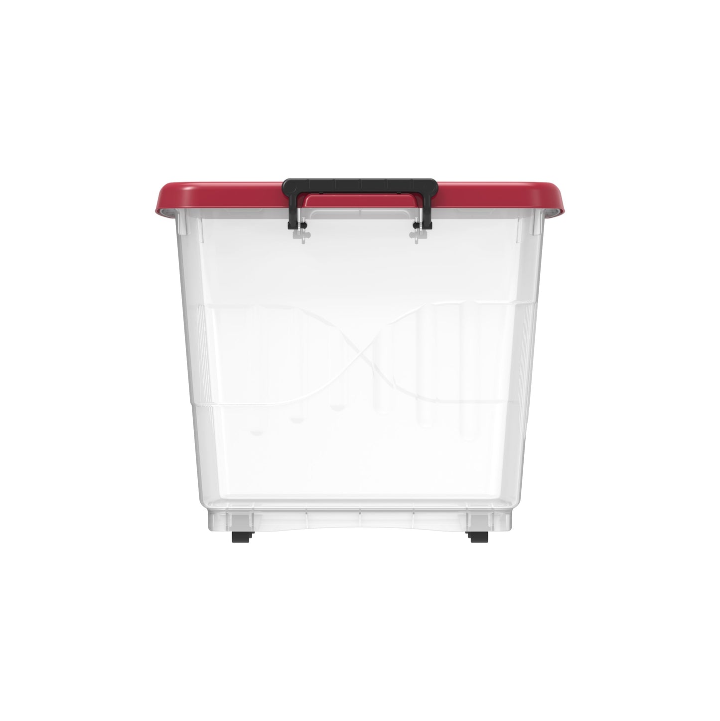 132L Clear Plastic Storage Box with Wheels & Lockable Lid - Cosmoplast Qatar