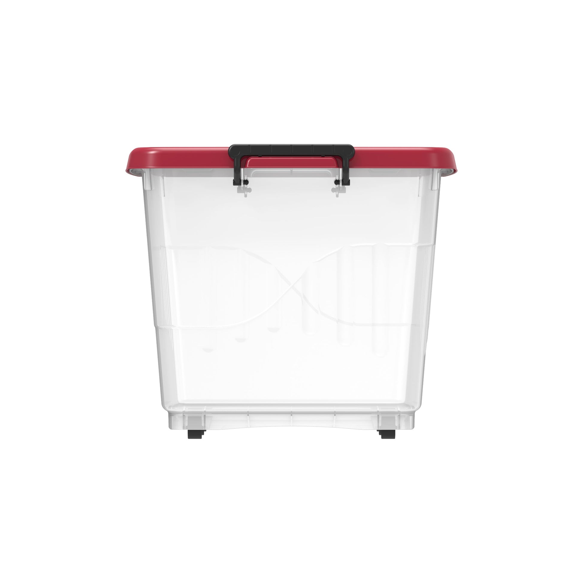 132L Clear Plastic Storage Box with Wheels & Lockable Lid - Cosmoplast Qatar