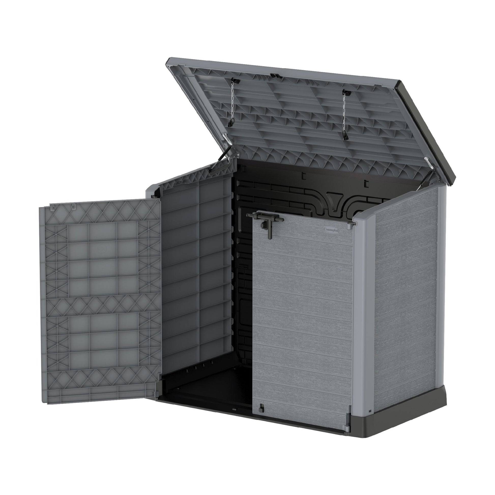 Cedargrain 1200L Small Storage Shed with Flat Lid - Cosmoplast Qatar