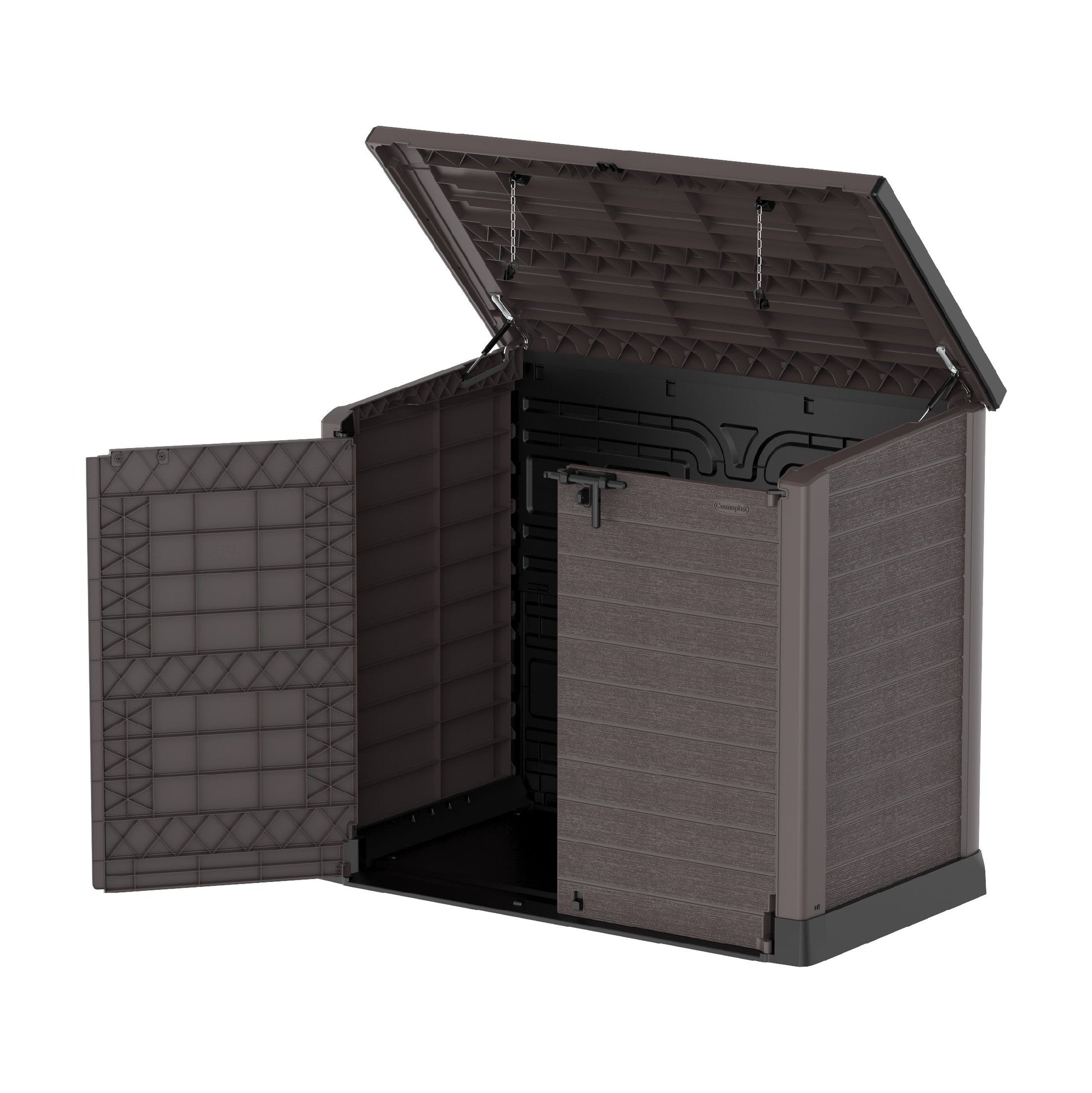 Cedargrain 1200L Small Storage Shed with Flat Lid - Cosmoplast Qatar