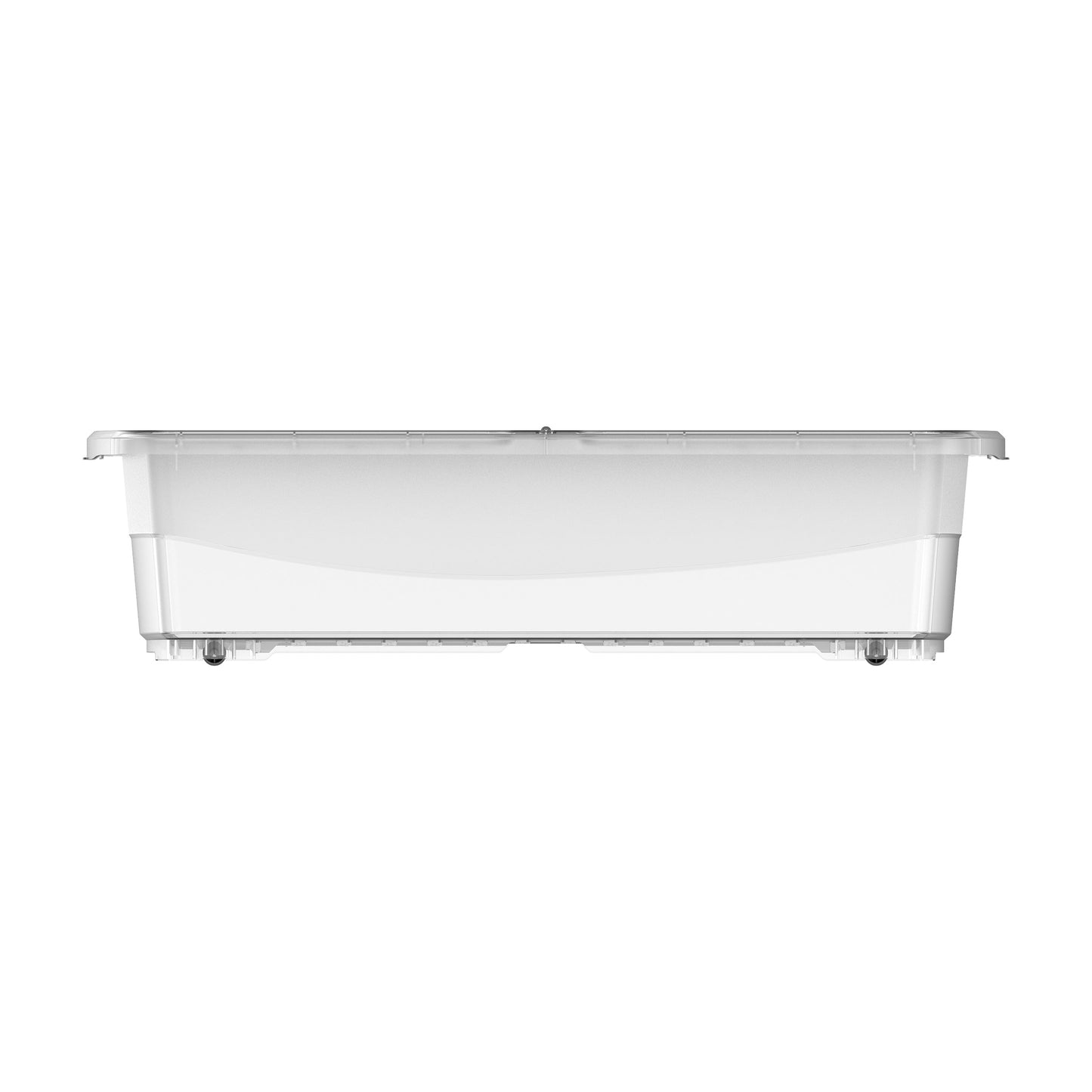 45L Clear Plastic Underbed Storage Box with Wheels & Lockable Lid - Cosmoplast Qatar