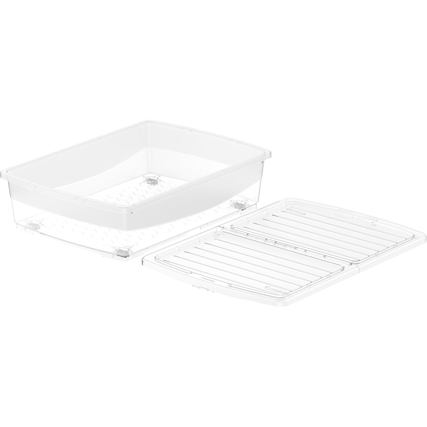 45L Clear Plastic Underbed Storage Box with Wheels & Lockable Lid - Cosmoplast Qatar