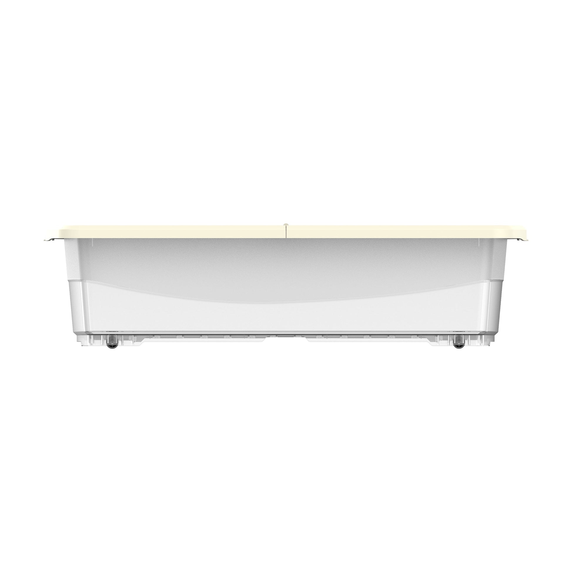 45L Clear Plastic Underbed Storage Box with Wheels & Lockable Lid - Cosmoplast Qatar