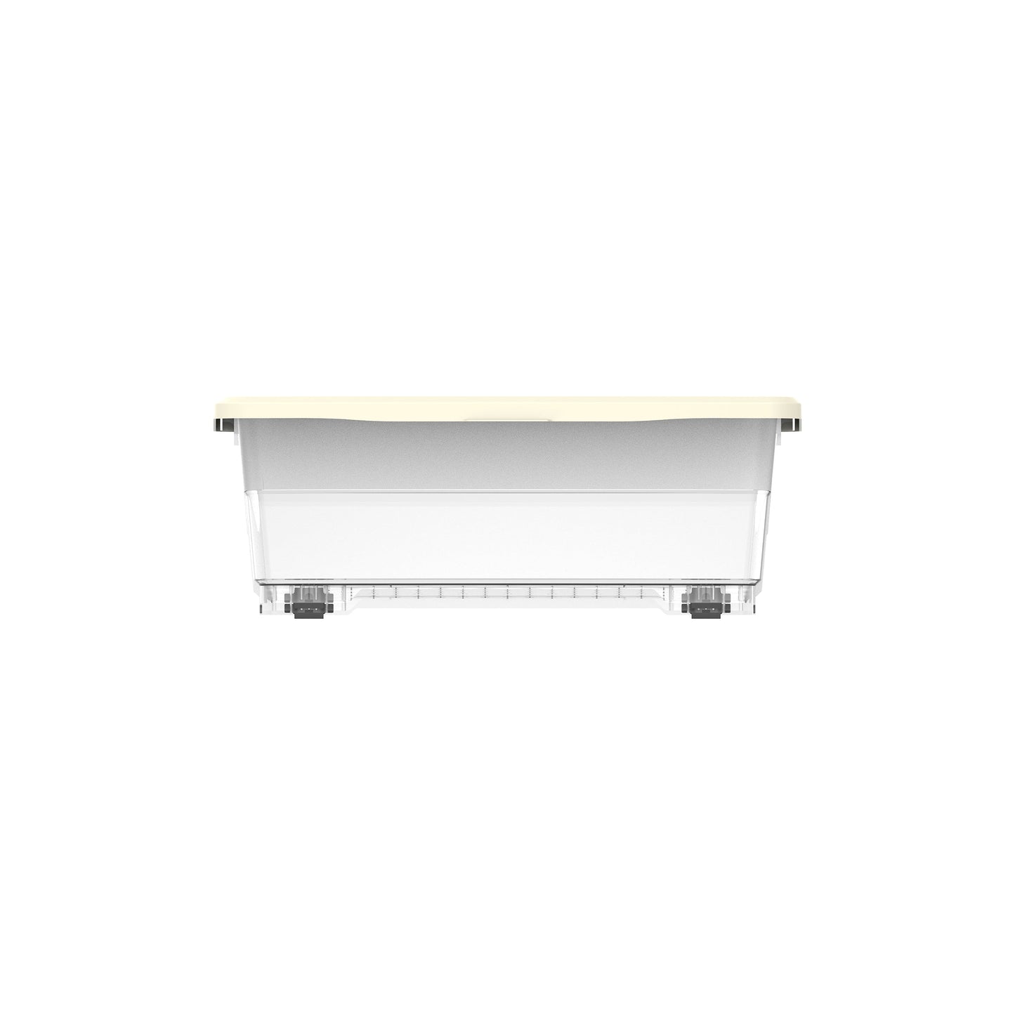 45L Clear Plastic Underbed Storage Box with Wheels & Lockable Lid - Cosmoplast Qatar