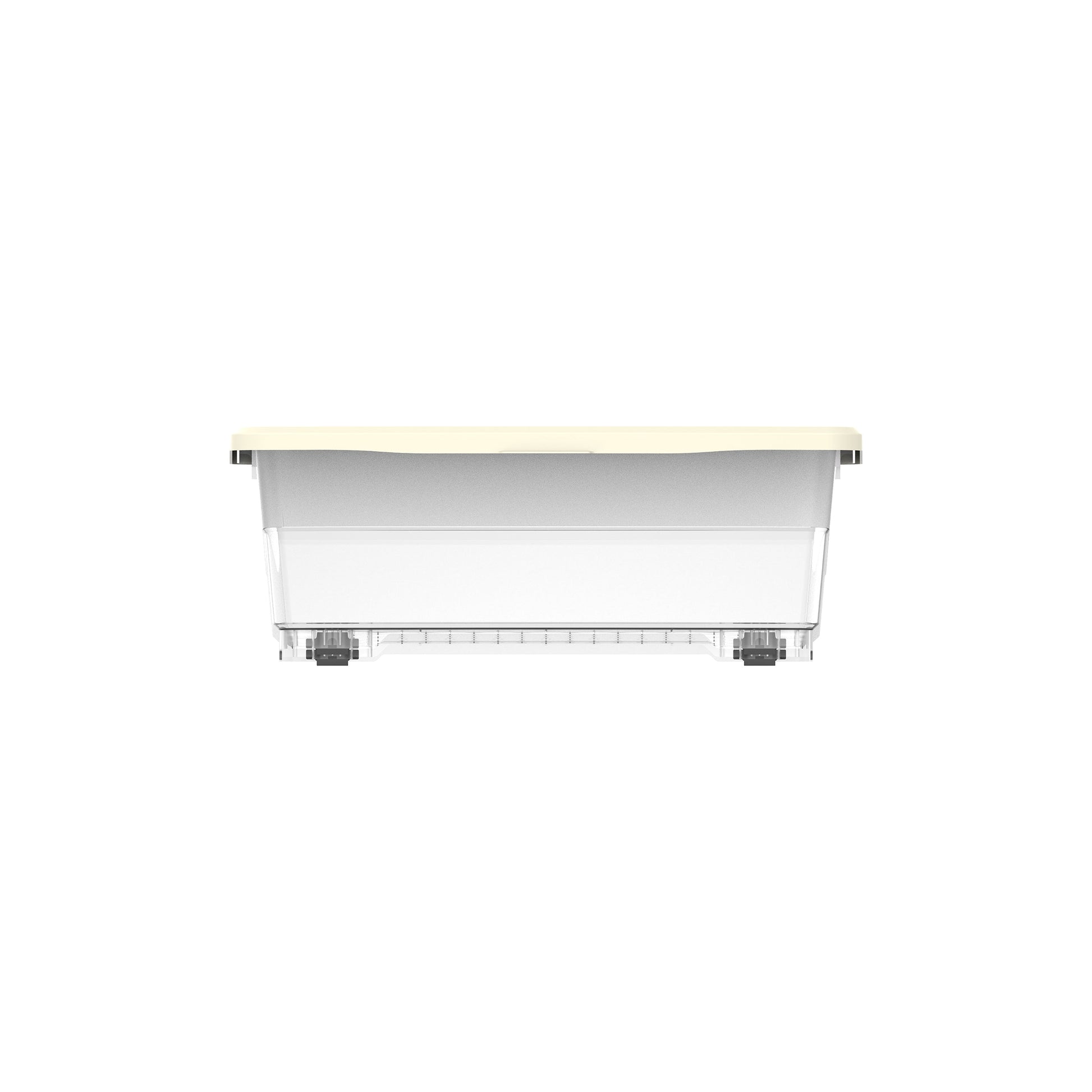 45L Clear Plastic Underbed Storage Box with Wheels & Lockable Lid - Cosmoplast Qatar