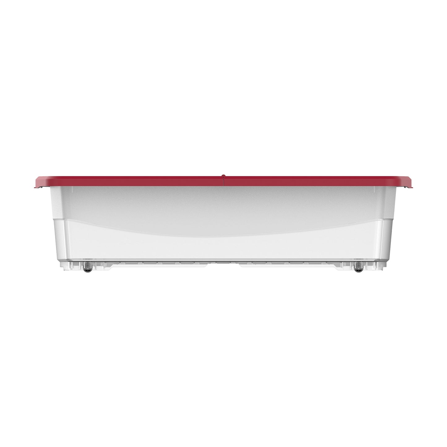 45L Clear Plastic Underbed Storage Box with Wheels & Lockable Lid - Cosmoplast Qatar