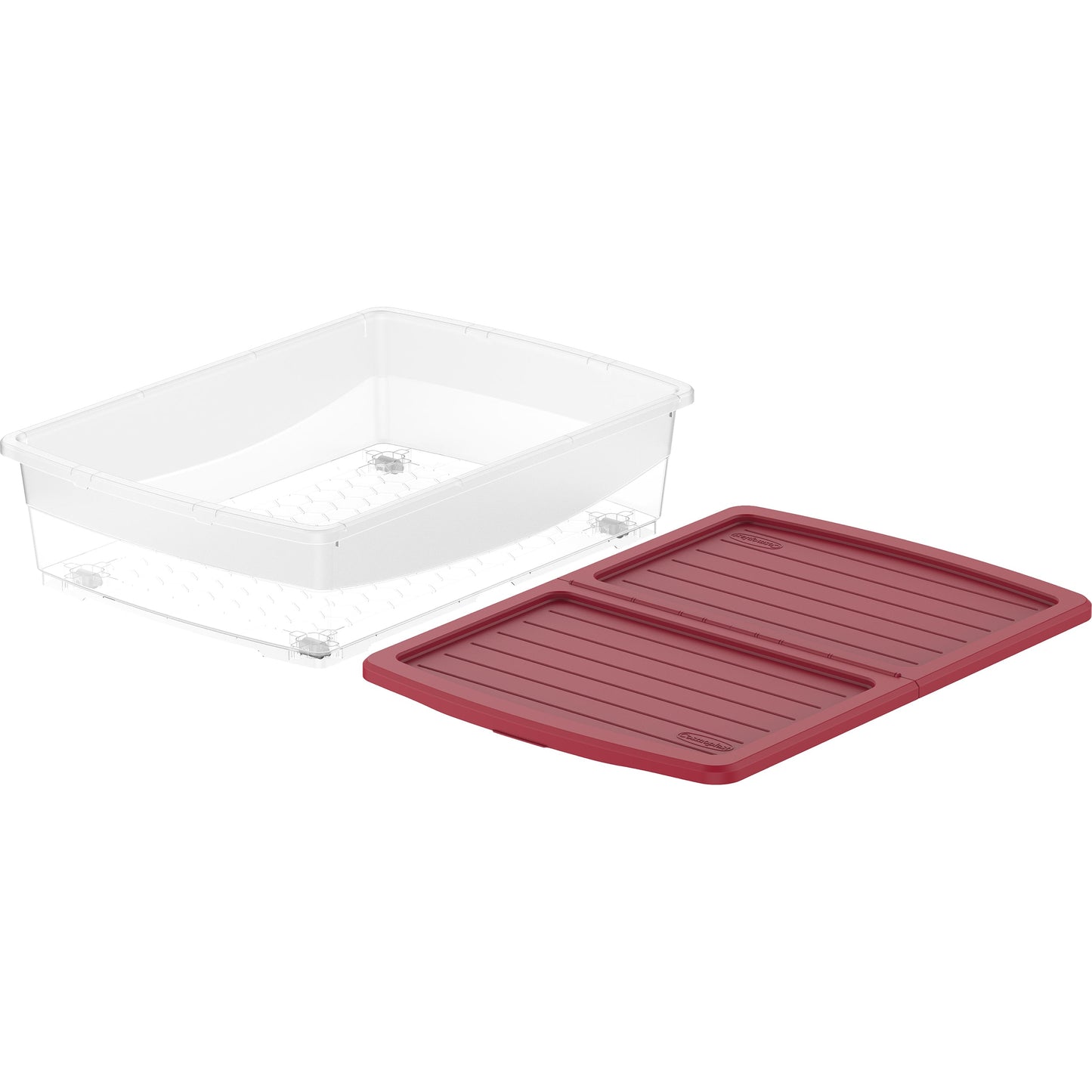 45L Clear Plastic Underbed Storage Box with Wheels & Lockable Lid - Cosmoplast Qatar
