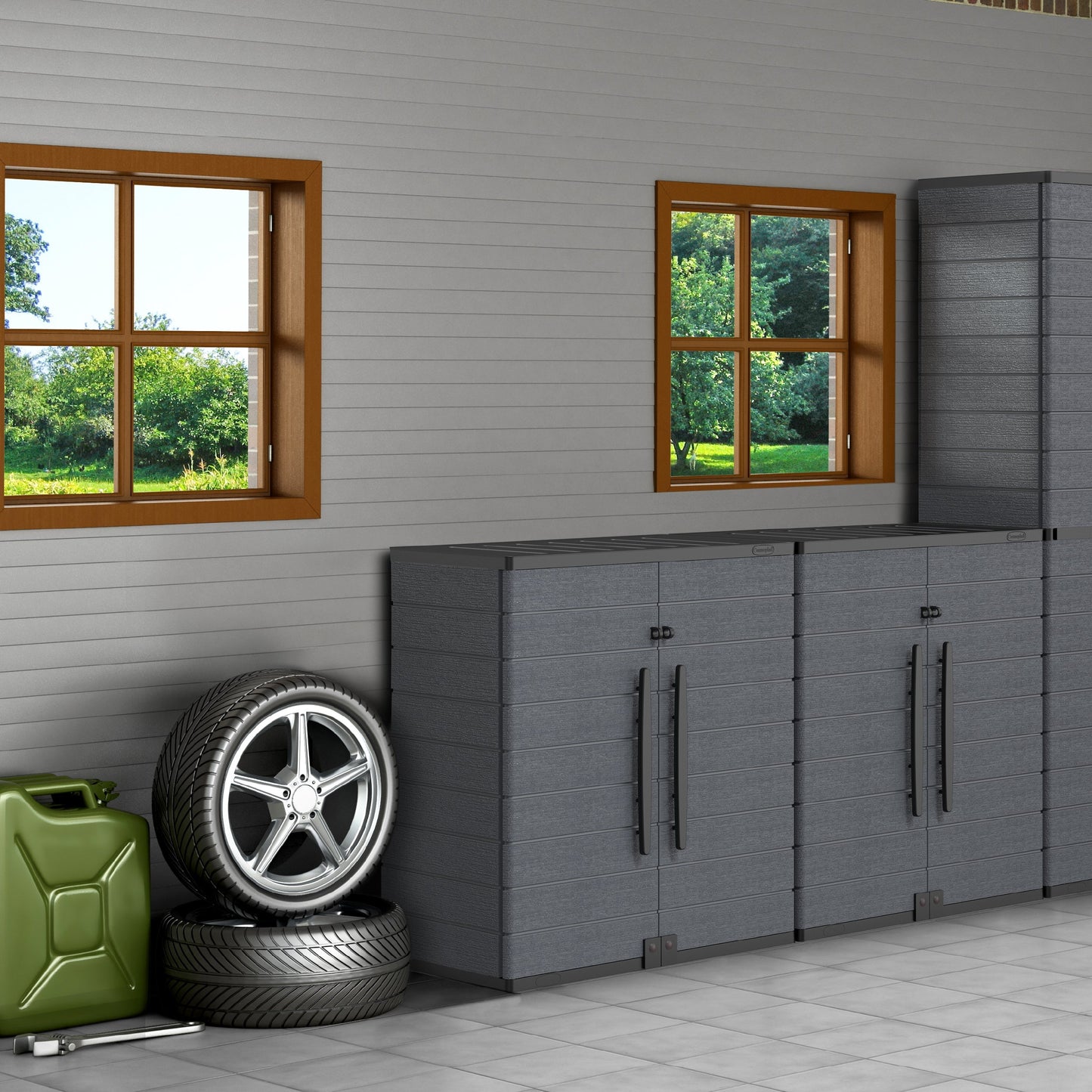 Cedargrain Vertical Storage Short Cabinet - Cosmoplast Qatar