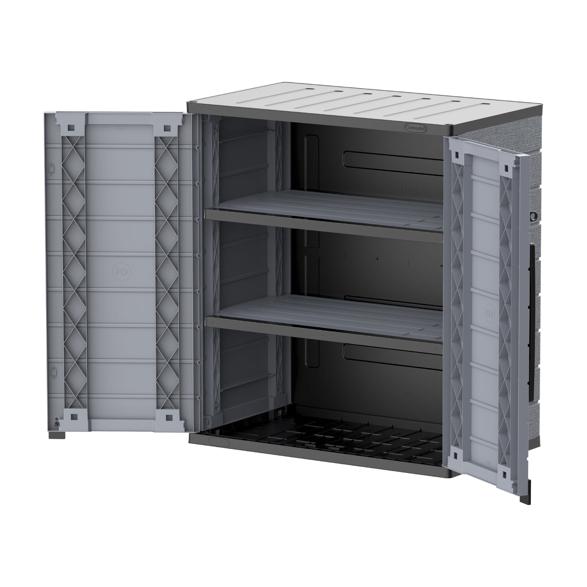 Cedargrain Vertical Storage Short Cabinet - Cosmoplast Qatar