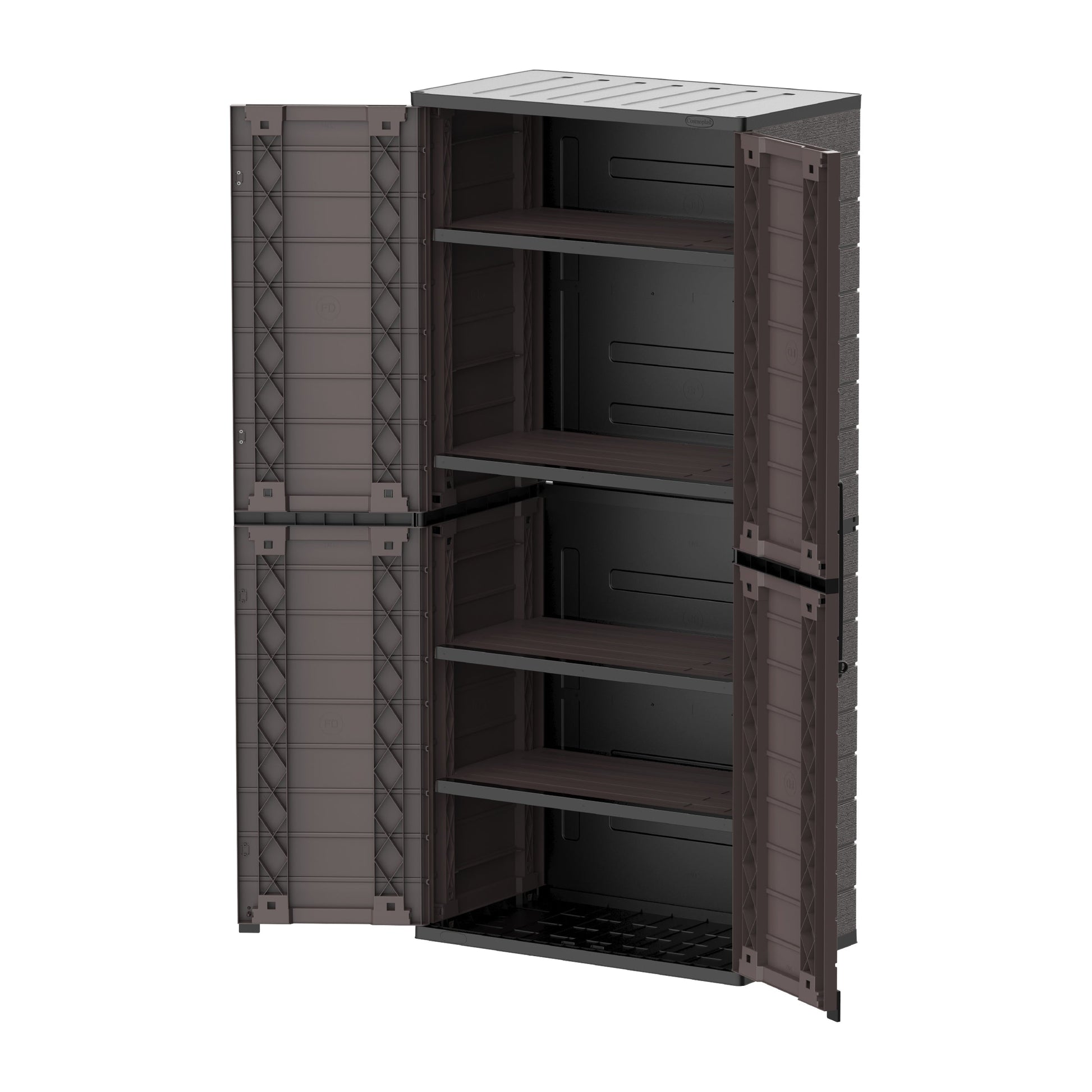 Cedargrain Vertical Storage Tall Cabinet - Cosmoplast Qatar