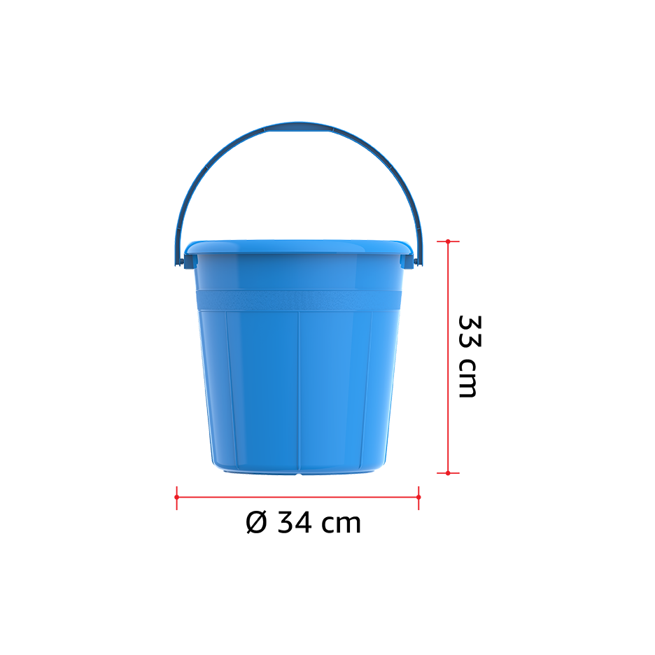 DX 20L Round Plastic Bucket with Handle - Cosmoplast Qatar