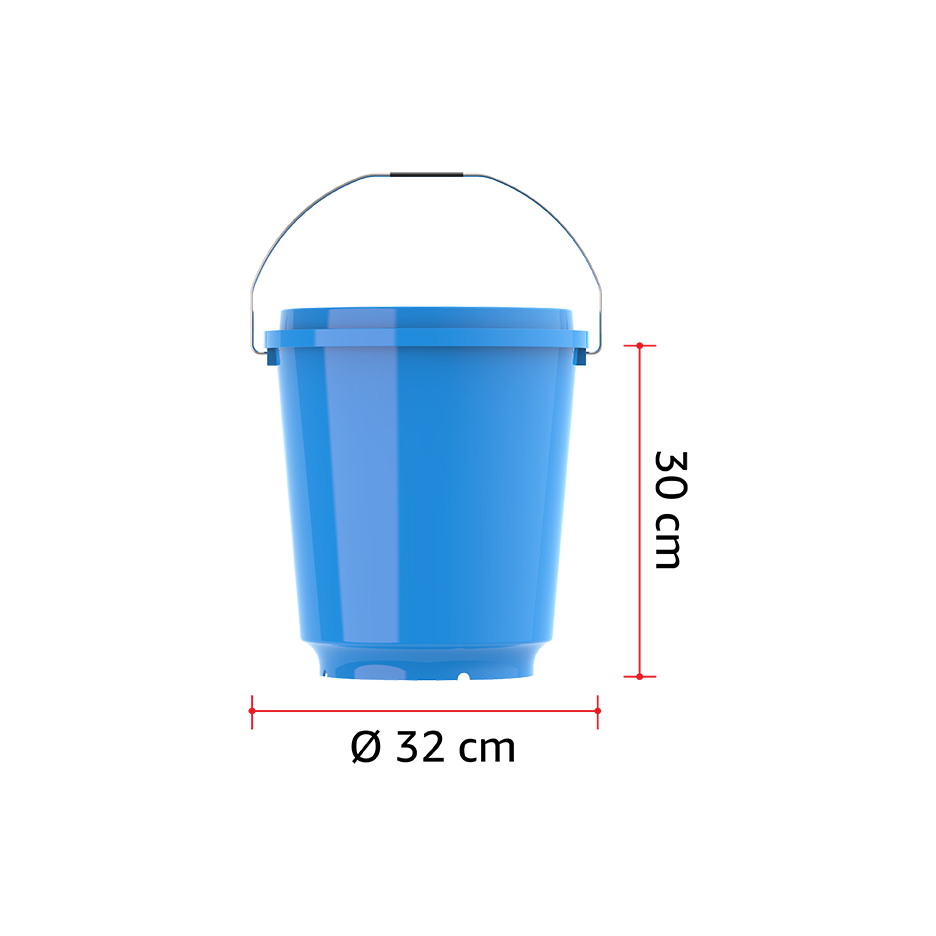 EX 18L Round Plastic Bucket with Steel Handle