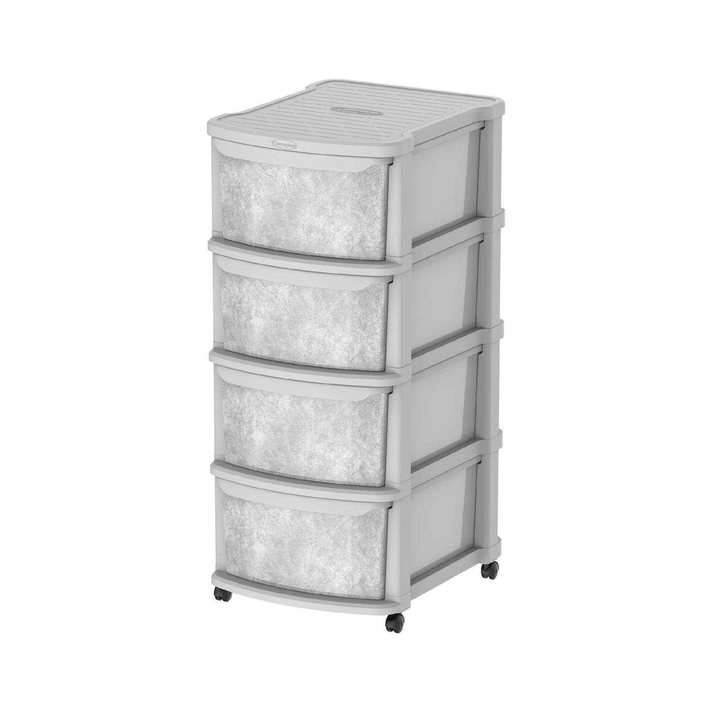 Ceramic 4 Tiers Multipurpose Storage Cabinet with Wheels - Cosmoplast Qatar
