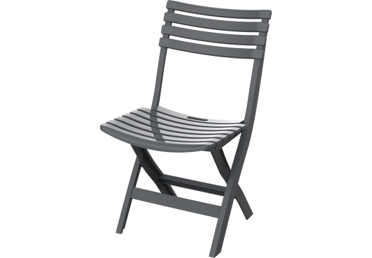 Plastic Garden Folding Chair Dark Grey