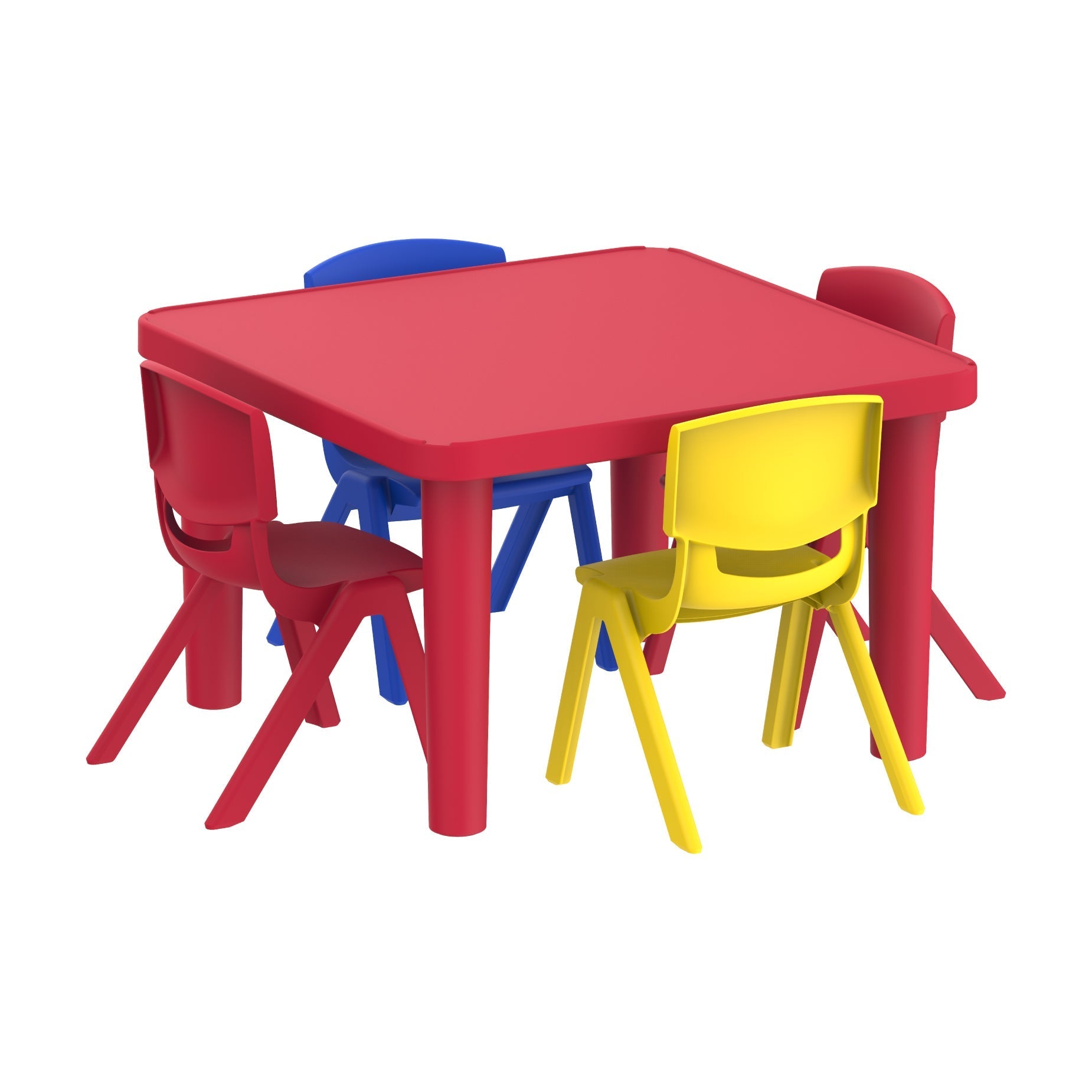 Kindergarten Table Square + 4 Junior Chairs Deluxe - Cosmoplast Qatar