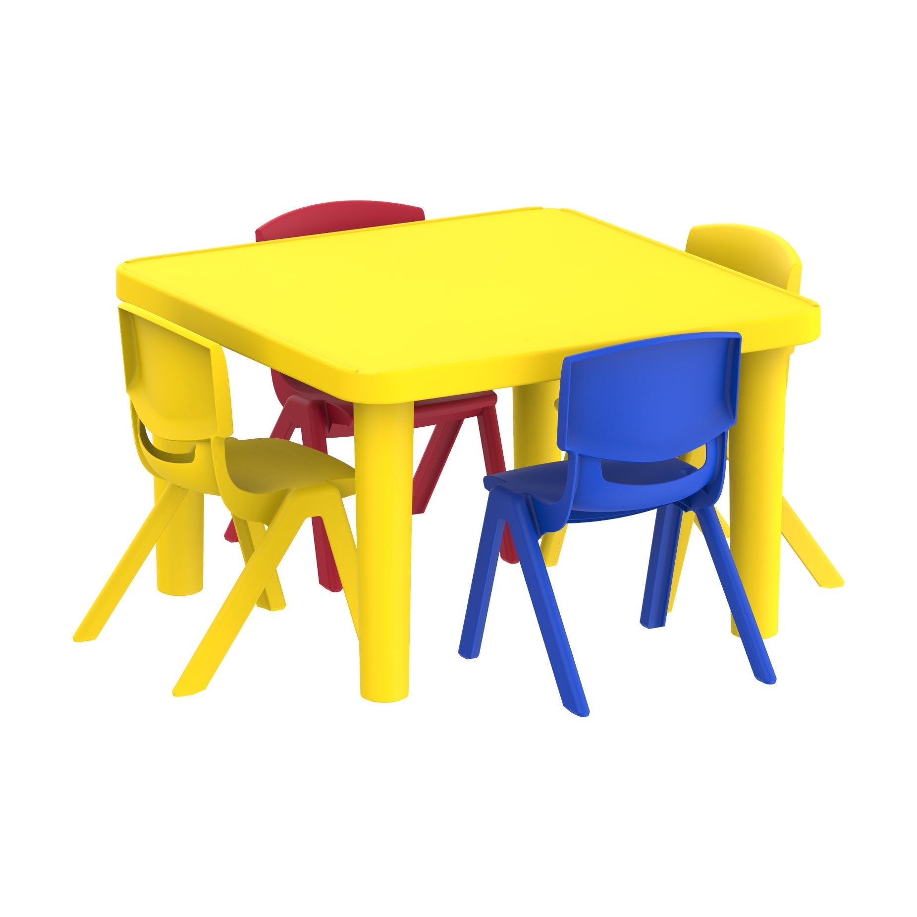Kindergarten Table Square + 4 Junior Chairs Deluxe - Cosmoplast Qatar