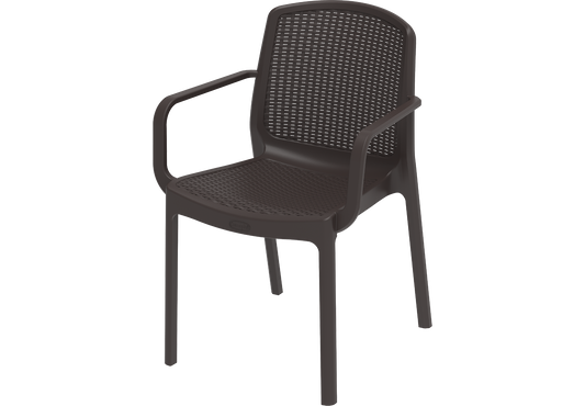 Cedarattan Plastic Garden Rattan Chair Dark Brown 