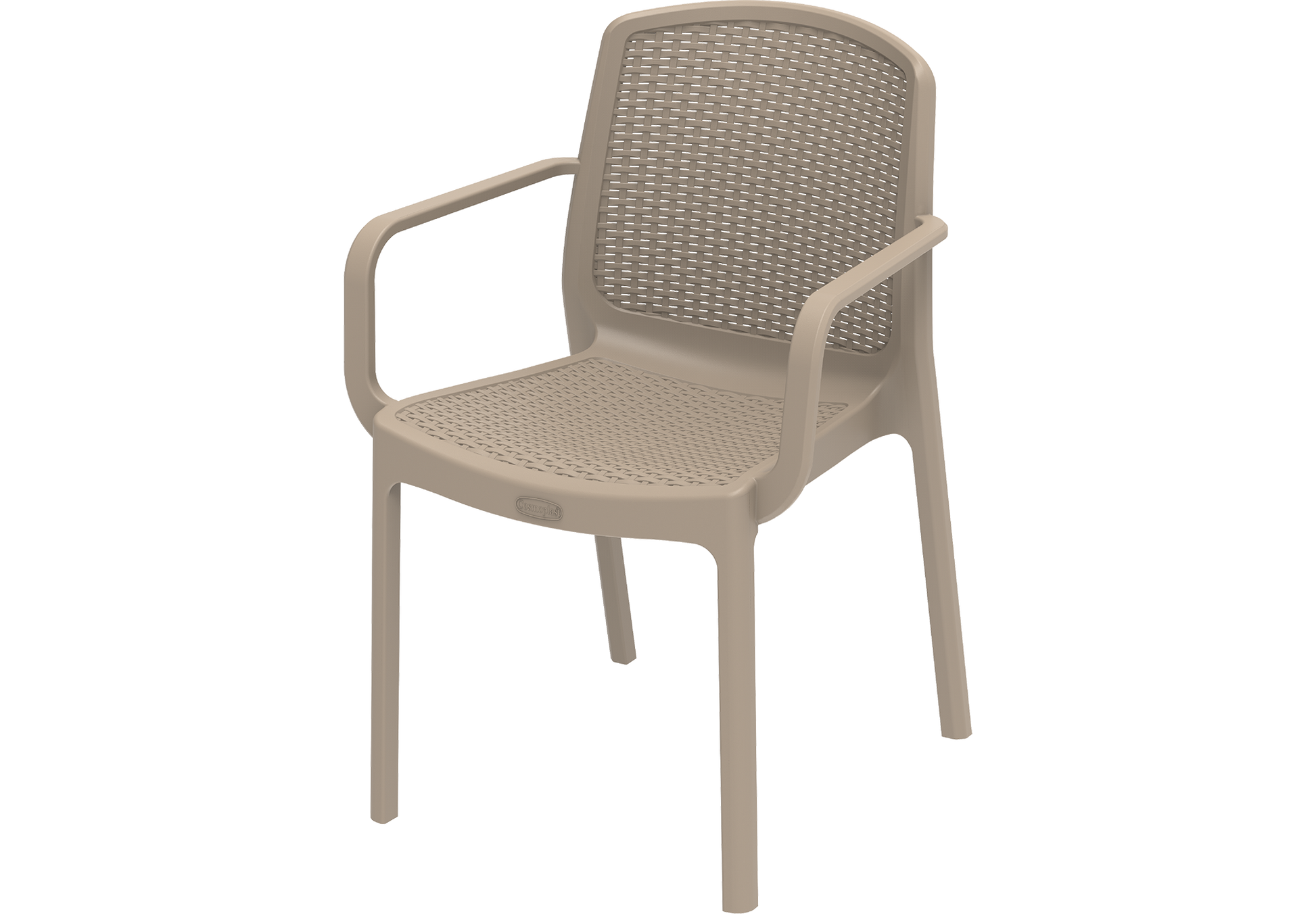 Cedarattan Plastic Garden Rattan Chair Warm Taupe 