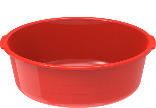 Plastic Round Basin Tub 22L Red