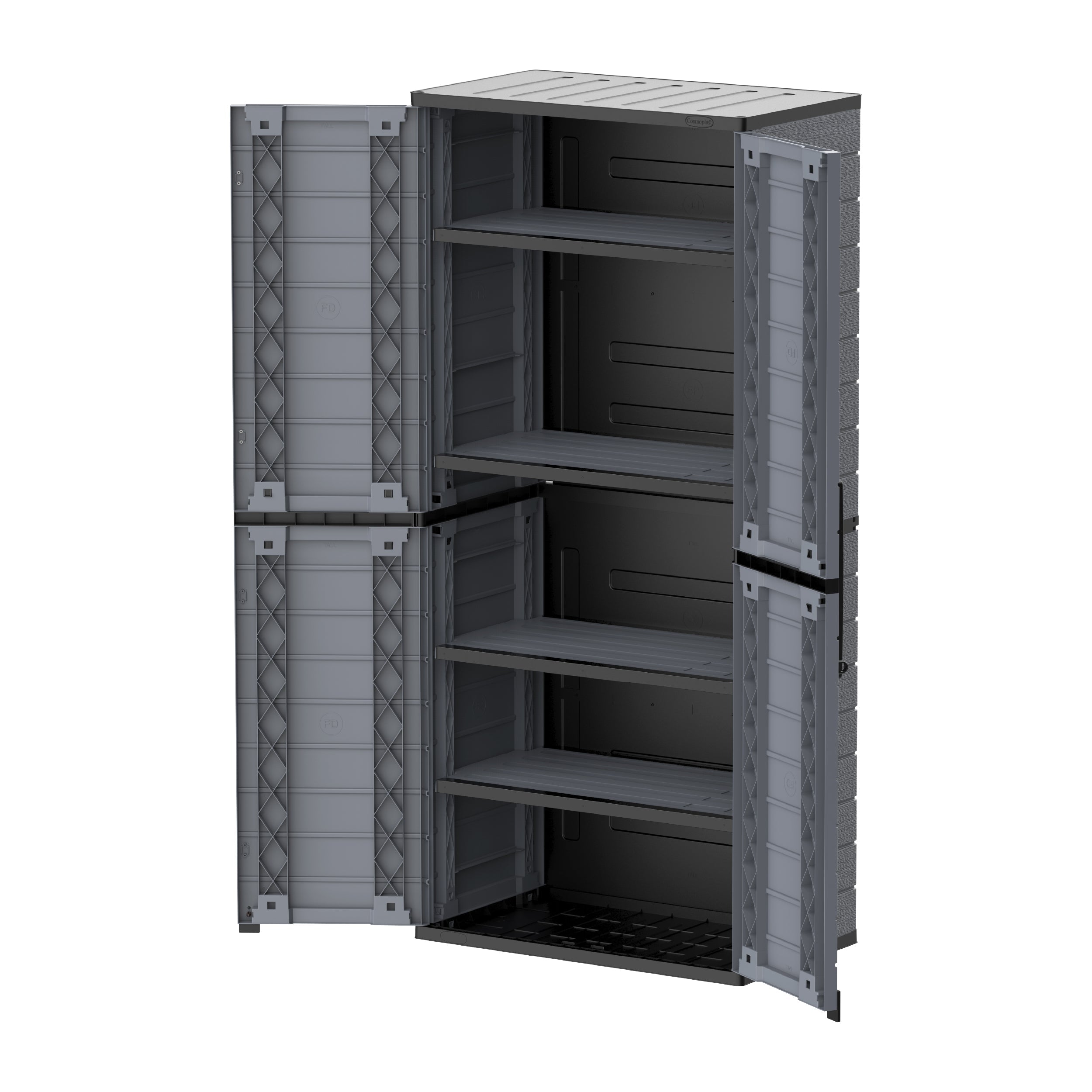 Cedargrain Vertical Storage Tall Cabinet - Cosmoplast Qatar